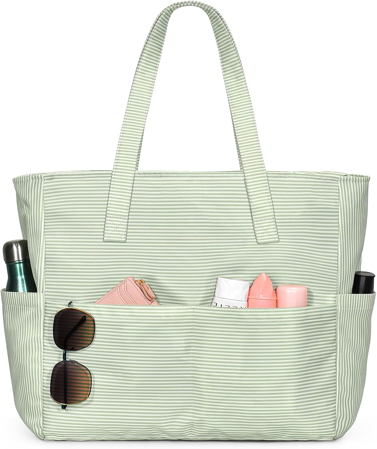 Large Waterproof Beach Tote Bag with Zipper & Organizational Pockets | Ideal Beach Bag for Family Outings 17