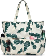 Large Waterproof Beach Tote Bag with Zipper & Organizational Pockets | Ideal Beach Bag for Family Outings 19