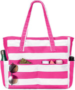 Large Waterproof Beach Tote Bag with Zipper & Organizational Pockets | Ideal Beach Bag for Family Outings 21