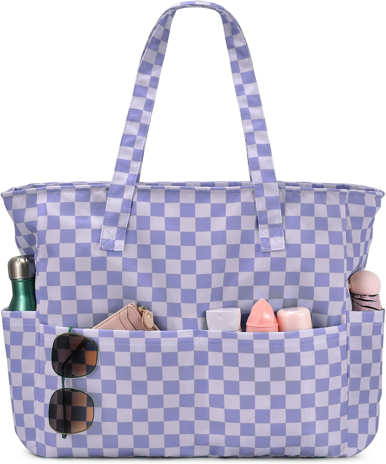 Large Waterproof Beach Tote Bag with Zipper & Organizational Pockets | Ideal Beach Bag for Family Outings 24