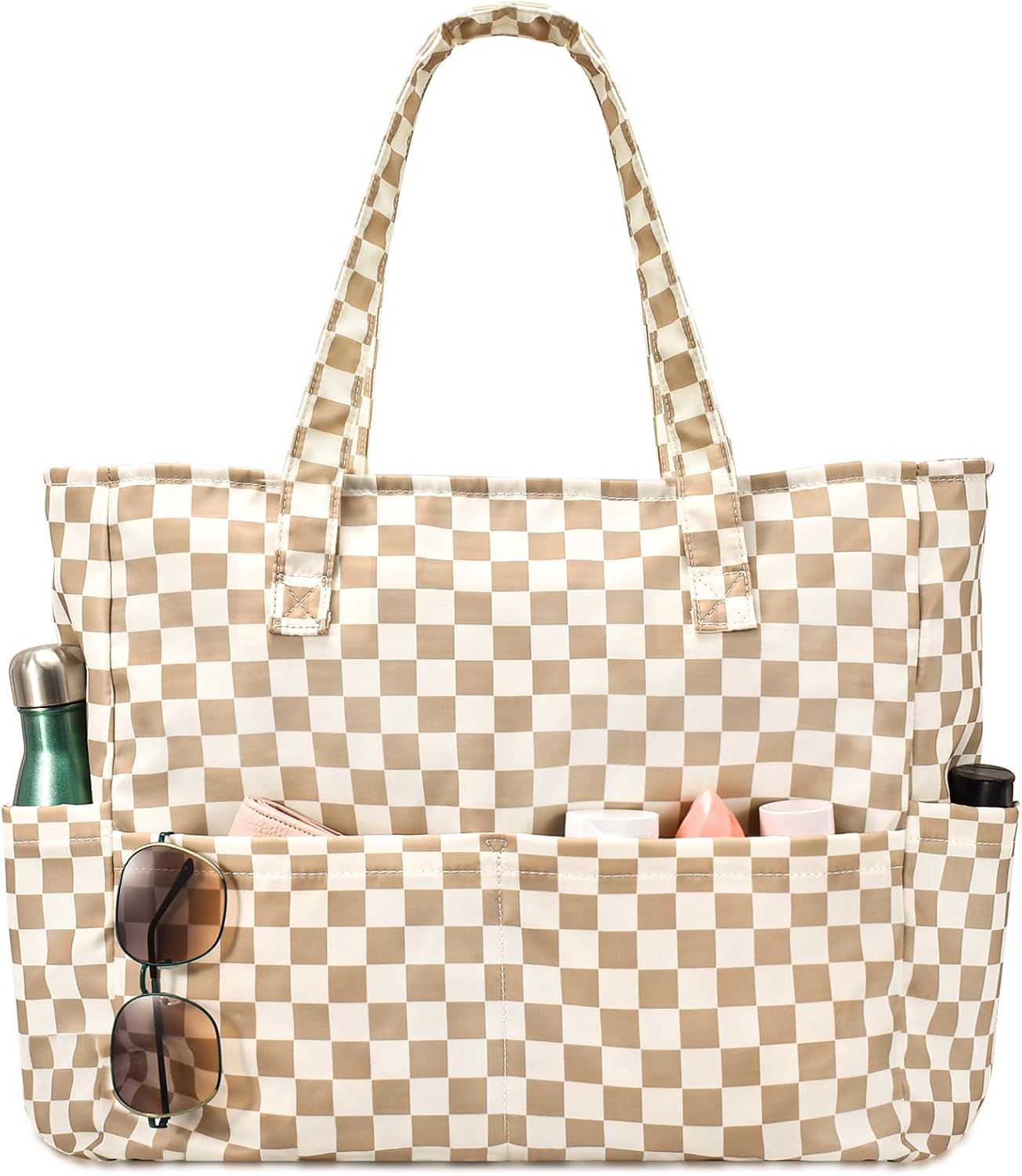 Large Waterproof Beach Tote Bag with Zipper & Organizational Pockets | Ideal Beach Bag for Family Outings 26