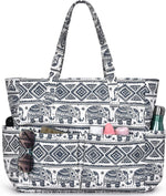 Large Waterproof Beach Tote Bag with Zipper & Organizational Pockets | Ideal Beach Bag for Family Outings 27