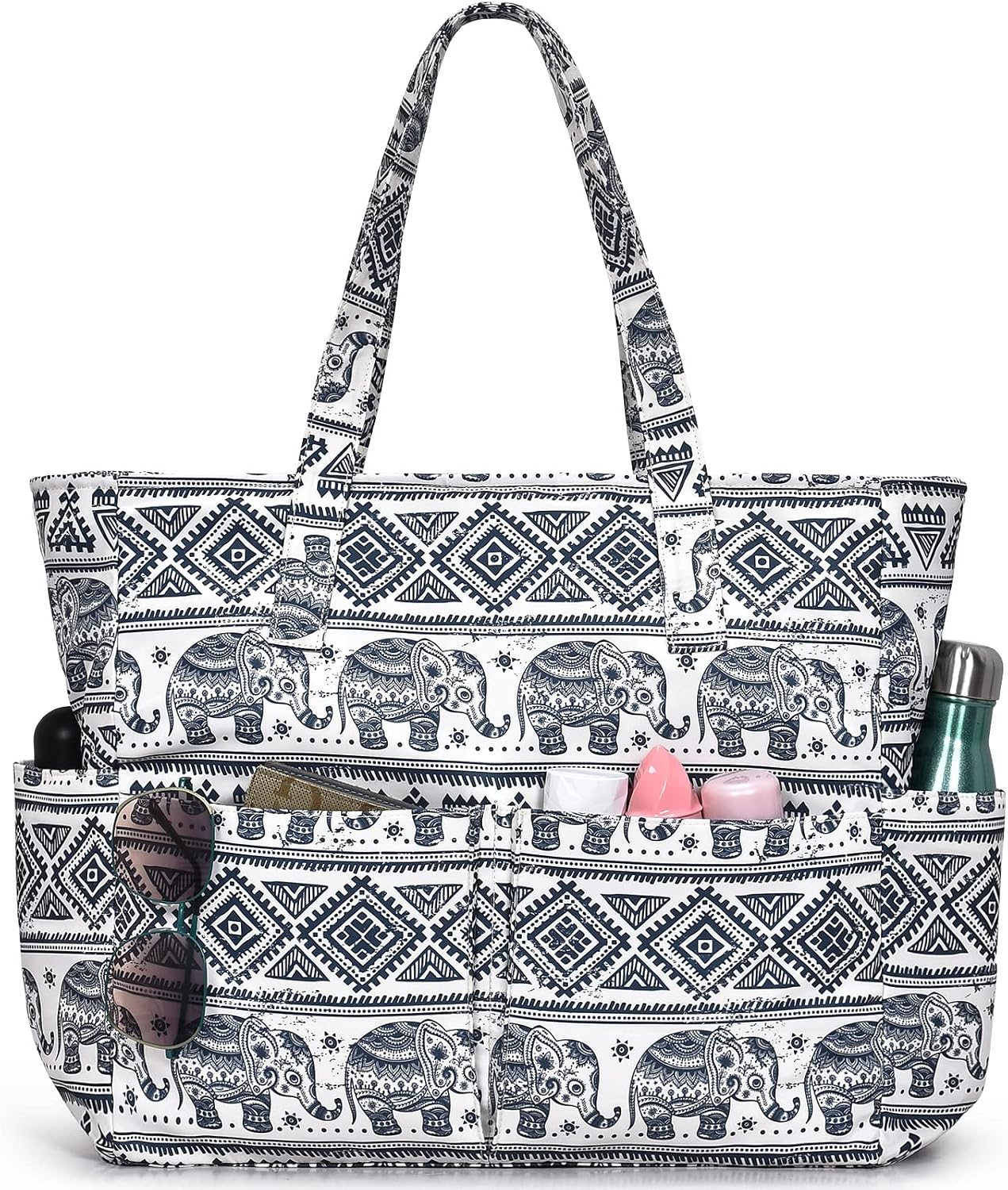 Large Waterproof Beach Tote Bag with Zipper & Organizational Pockets | Ideal Beach Bag for Family Outings 27