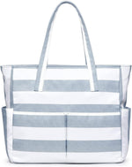 Large Waterproof Beach Tote Bag with Zipper & Organizational Pockets | Ideal Beach Bag for Family Outings 28