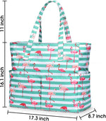 Large Waterproof Beach Tote Bag with Zipper & Organizational Pockets | Ideal Beach Bag for Family Outings 4