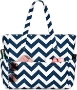 Large Waterproof Beach Tote Bag with Zipper & Organizational Pockets | Ideal Beach Bag for Family Outings 7