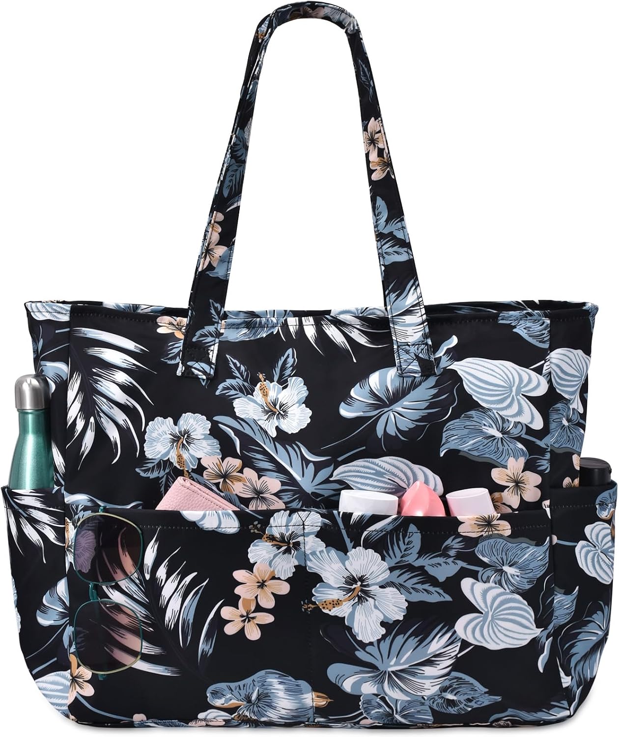 Large Waterproof Beach Tote Bag with Zipper & Organizational Pockets | Ideal Beach Bag for Family Outings 9