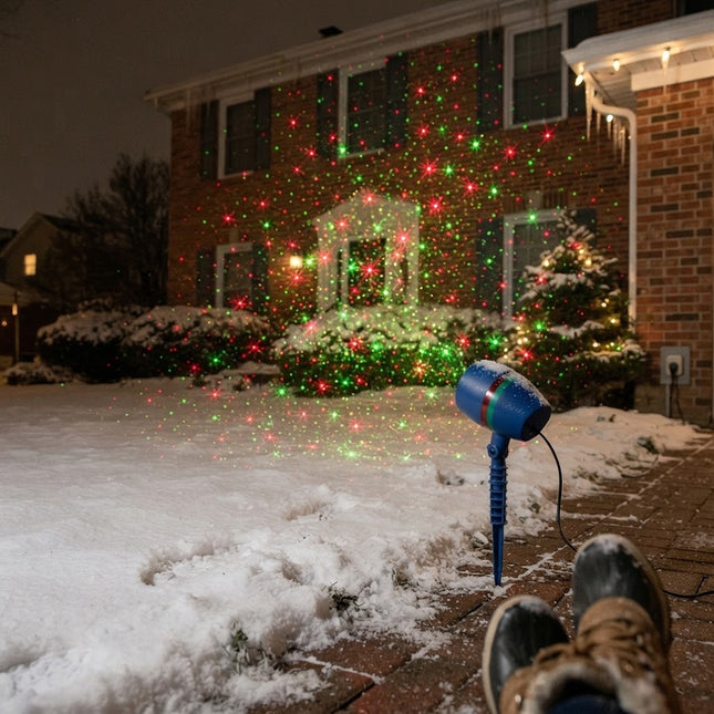 Laser Projector Lights Outdoor and Indoor, Red and Green Christmas Laser Lights, Holiday Light Projector for Party Decor