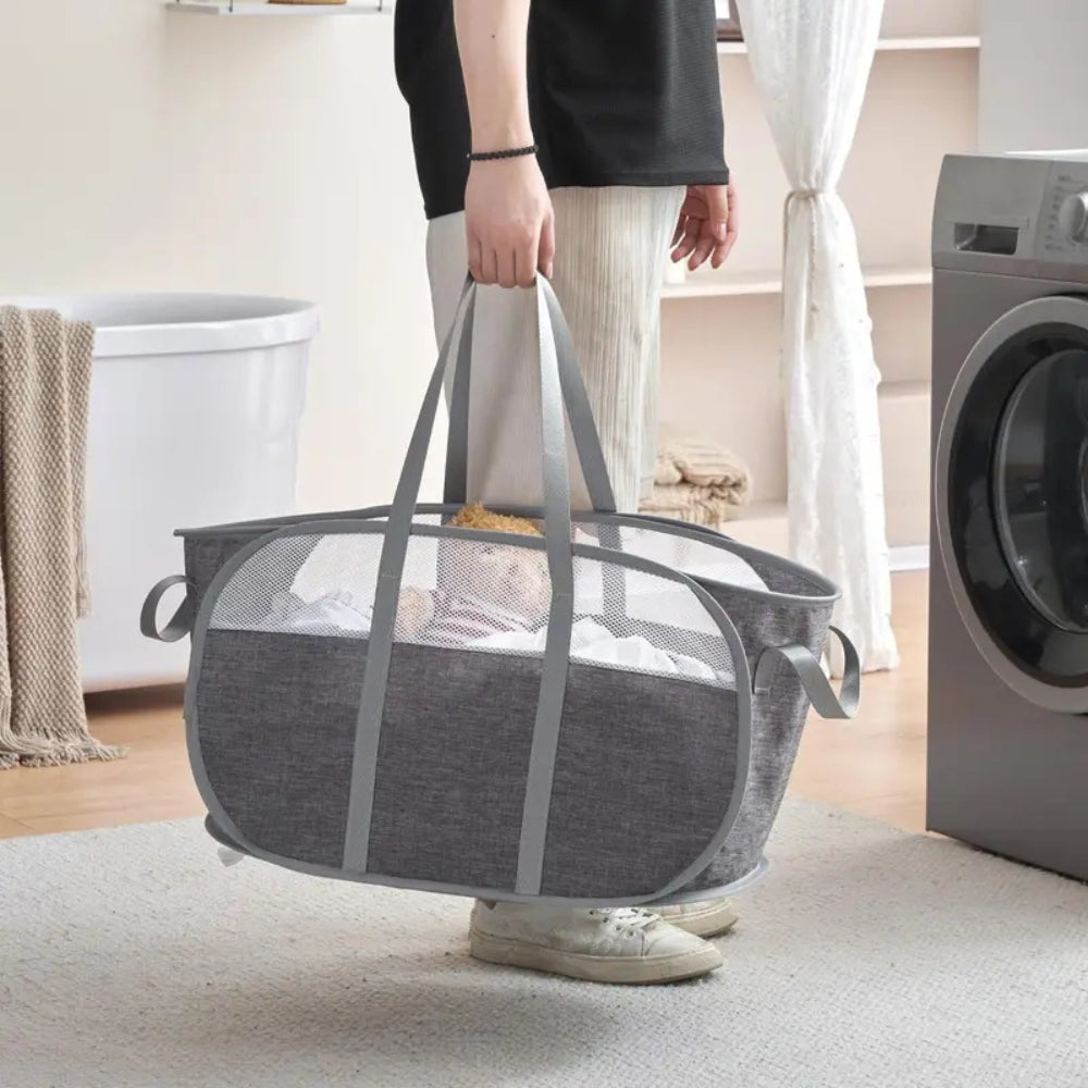 Laundry Organizer | Collapsible Laundry Basket with Reinforced Handles | Space-Saving Solution for Easy Transport 0