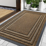 Layered Jute Border Area Rug with Anti-Slip Backing | Versatile Outdoor and Indoor Use 0