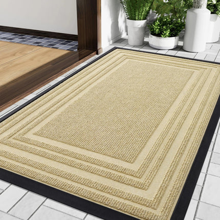 Layered Jute Border Area Rug with Anti-Slip Backing | Versatile Outdoor and Indoor Use 4