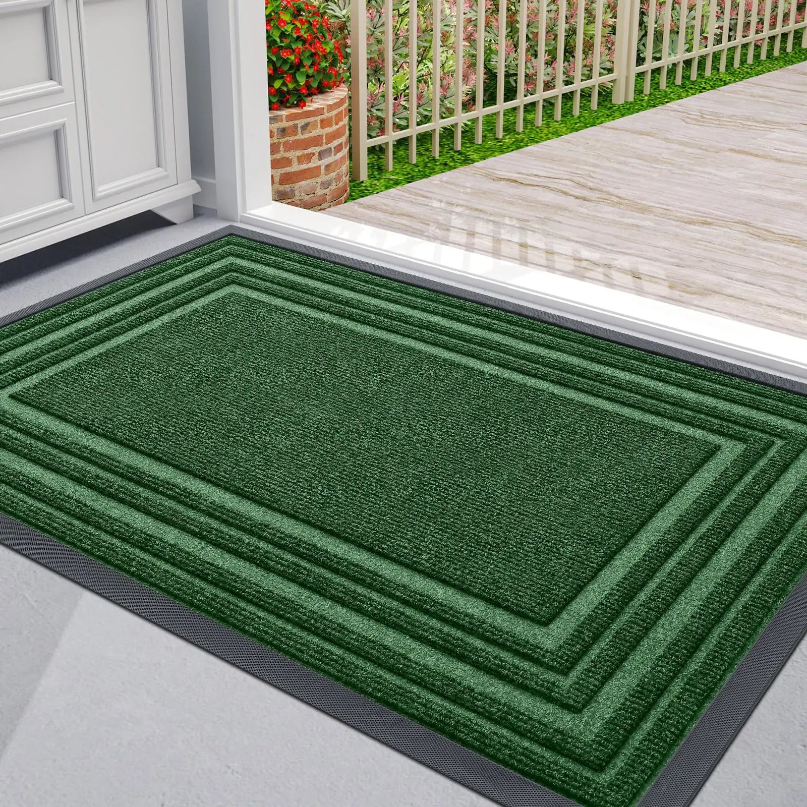 Layered Jute Border Area Rug with Anti-Slip Backing | Versatile Outdoor and Indoor Use 6