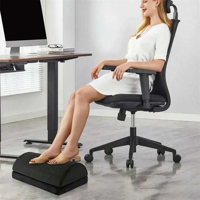 Under Desk Foot Rest, Memory Foam Foot Cushion with Washable Cover
