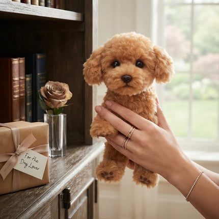 Plush Dog Toy, Realistic Teddy Dog Plushie with Hand Sculpted Paws and Nose, Lifelike Plush Puppy, Gift for Dog Lovers