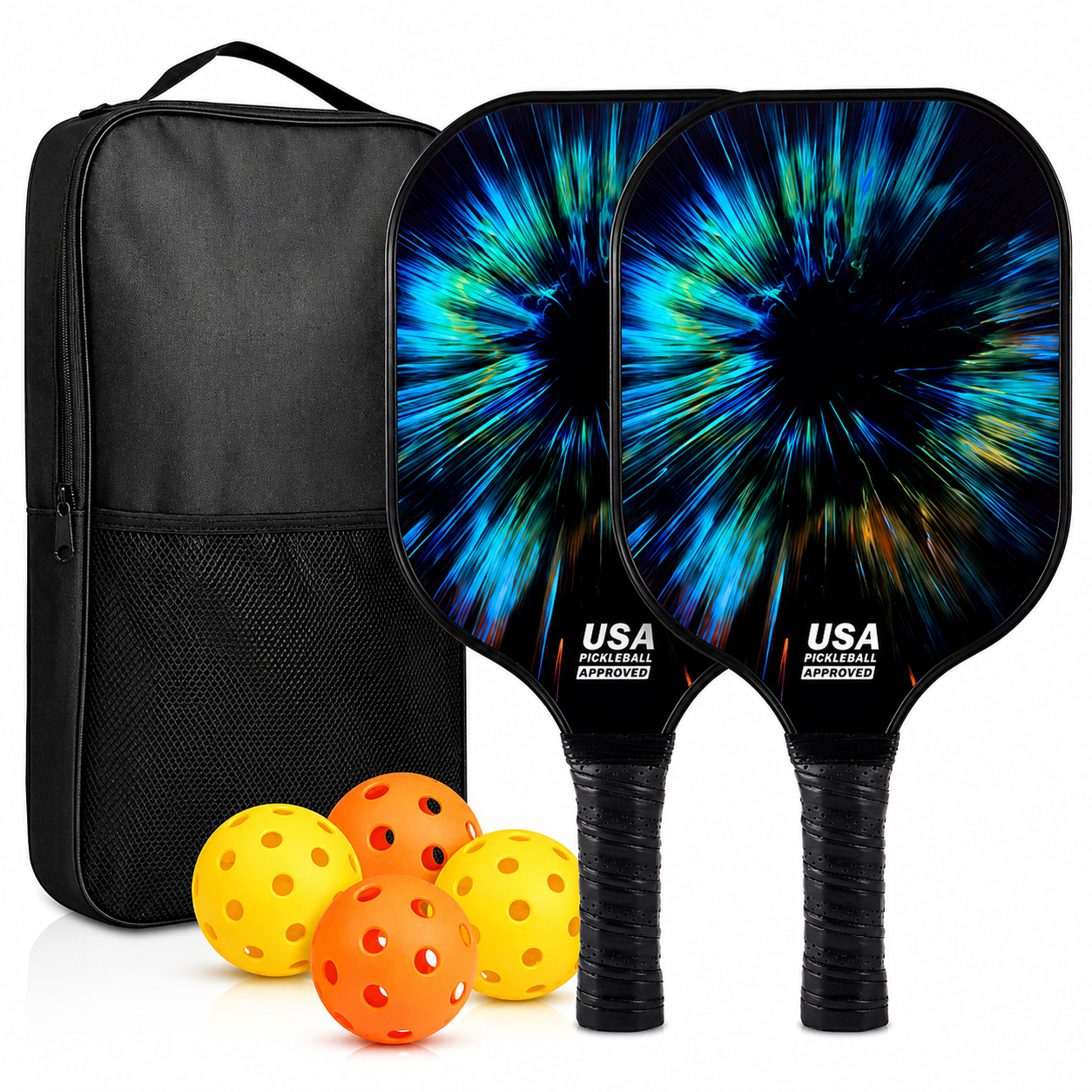 Lightweight Graphite Pickleball Paddle Set with Cushioned Grip | Complete Equipment for Enhanced Control and Performance 0