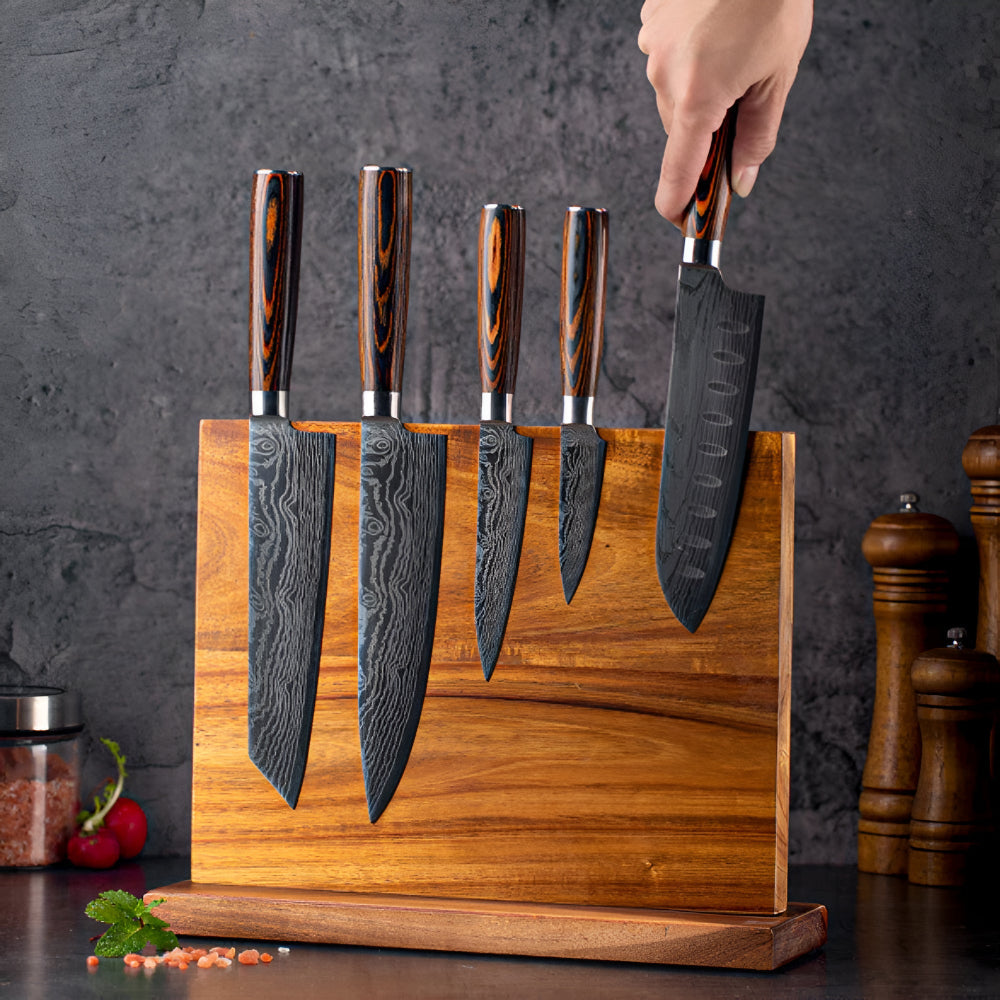 Lignum | Magnetic Knife Holder with Durable Wood & Double-Sided Design for Safe Storage 0