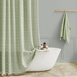 LinenCove | Linen Shower Curtain with Waterproof Coating & Tassels | Elegant Bathroom Accent for Bohemian Style 5
