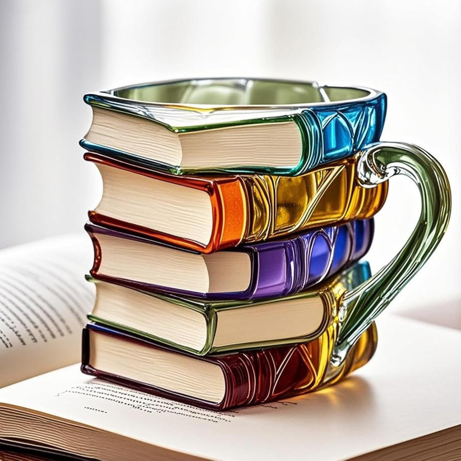 Literary Delight | 3D Book Spine Glass Coffee Mug with Durable Design | Unique Gift for Book Lovers 7