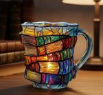 Literary Delight | 3D Book Spine Glass Coffee Mug with Durable Design | Unique Gift for Book Lovers 8