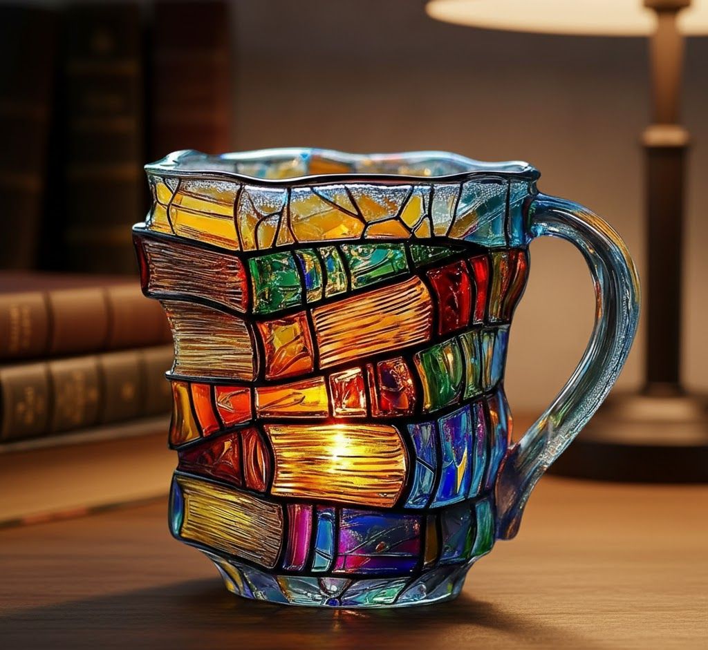 Literary Delight | 3D Book Spine Glass Coffee Mug with Durable Design | Unique Gift for Book Lovers 8