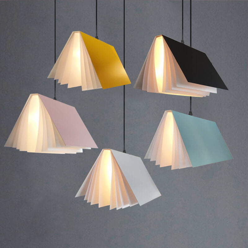 LiteratureGlow | Modern Black PVC Hanging Pendant Light Fixture 0
