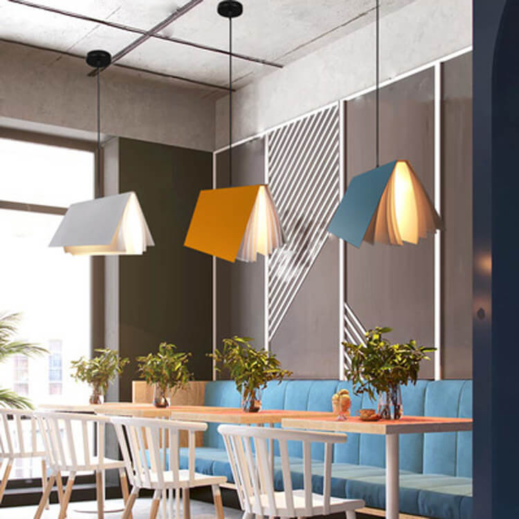 LiteratureGlow | Modern Black PVC Hanging Pendant Light Fixture 7