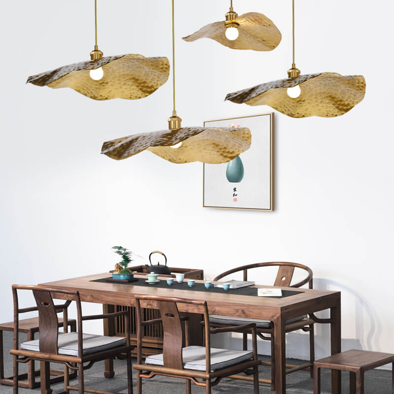 LotusGlow | Elegant Modern Golden Bronze Pendant Light Fixture 4