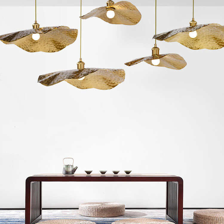 LotusGlow | Elegant Modern Golden Bronze Pendant Light Fixture 5