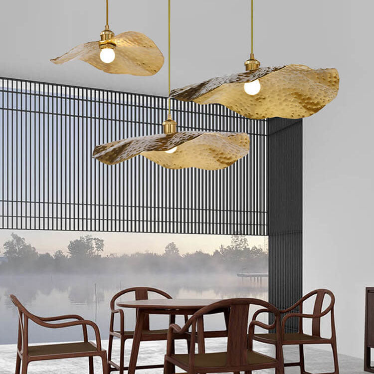 LotusGlow | Elegant Modern Golden Bronze Pendant Light Fixture 6