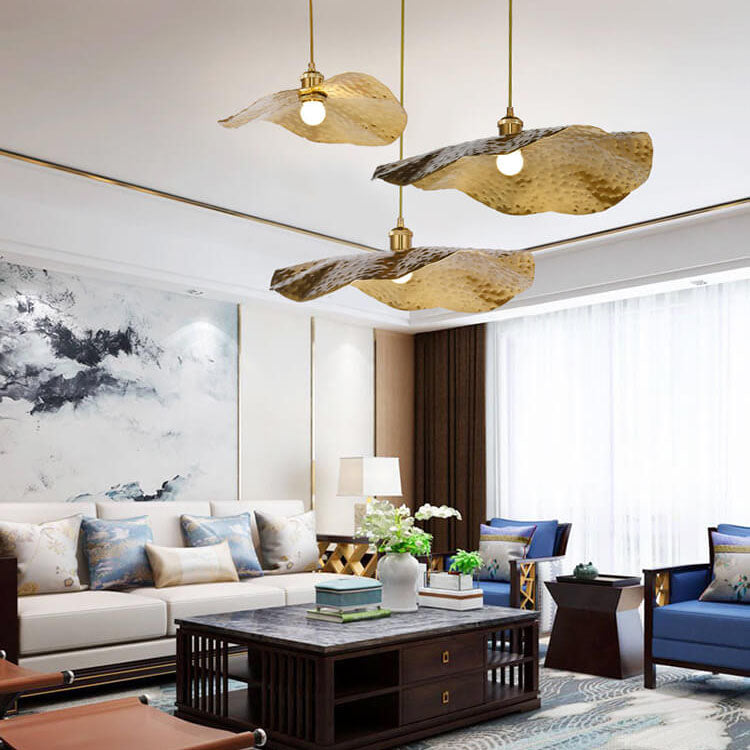LotusGlow | Elegant Modern Golden Bronze Pendant Light Fixture 7