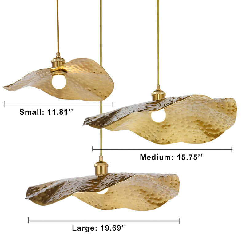 LotusGlow | Elegant Modern Golden Bronze Pendant Light Fixture 8
