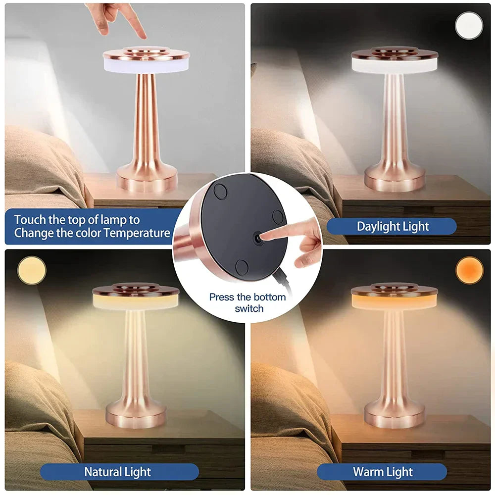 LumiCrest | Wireless Portable LED Table Lamp with Dimmable Settings | Elegant Accent for Any Space 4