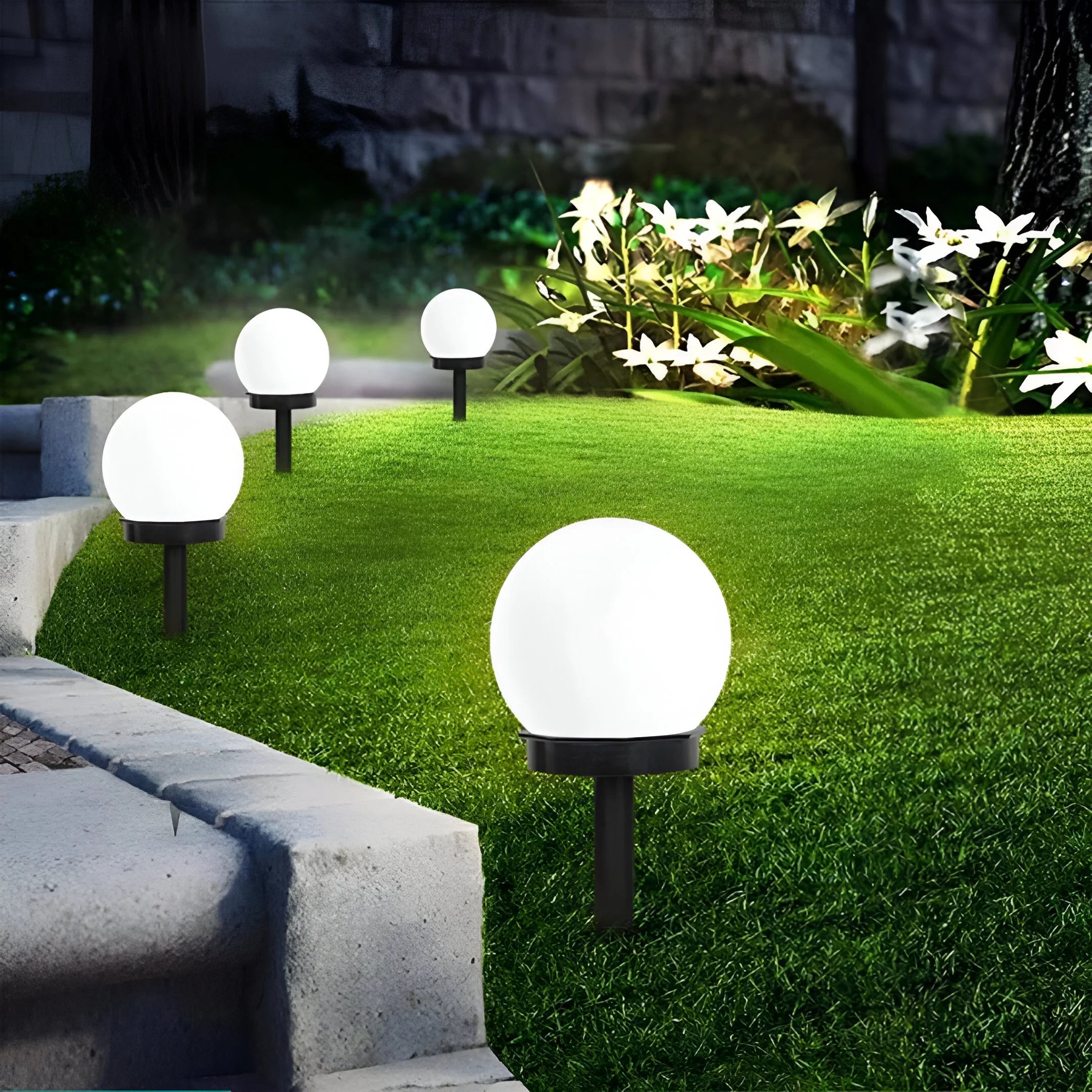 LumiGlobe | Solar Pathway Lights Set with Waterproof Design | Elegant Outdoor Illumination for Gardens 0