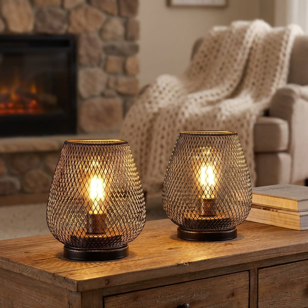 Lumiara | Cordless Ambient Table Lamps with Elegant Mesh Design | Warm LED Glow for Cozy Atmosphere 0
