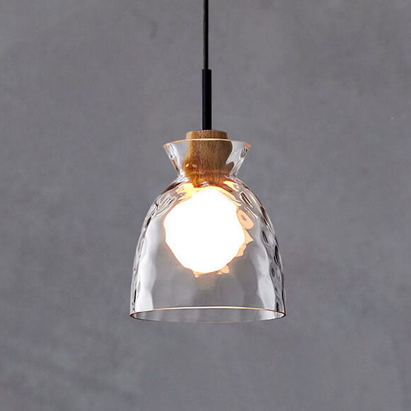 Luminara | Elegant Clear Rippled Glass Modern Pendant Light 0