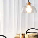 Luminara | Elegant Clear Rippled Glass Modern Pendant Light 1
