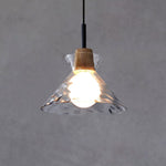 Luminara | Elegant Clear Rippled Glass Modern Pendant Light 11