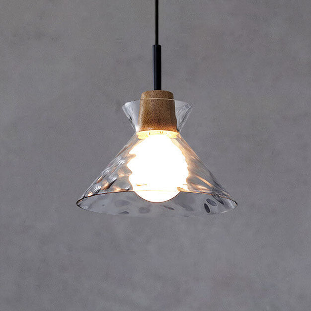 Luminara | Elegant Clear Rippled Glass Modern Pendant Light 11