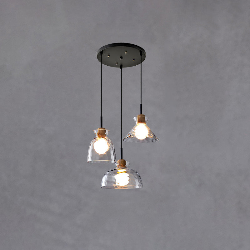Luminara | Elegant Clear Rippled Glass Modern Pendant Light 12
