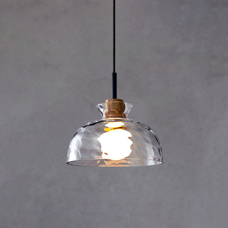 Luminara | Elegant Clear Rippled Glass Modern Pendant Light 13