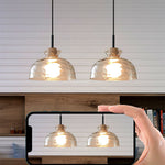 Luminara | Elegant Clear Rippled Glass Modern Pendant Light 6