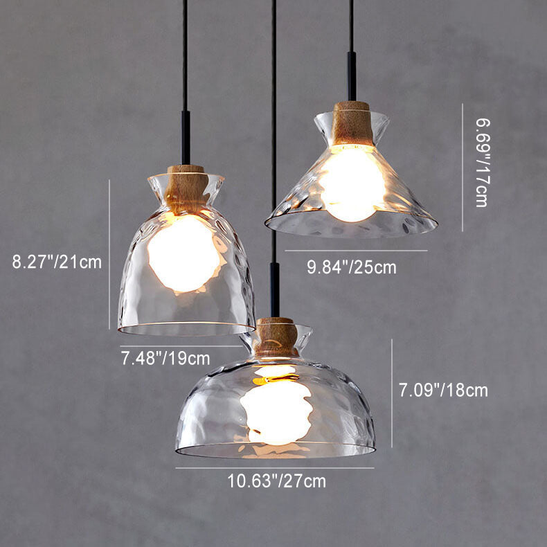 Luminara | Elegant Clear Rippled Glass Modern Pendant Light 7