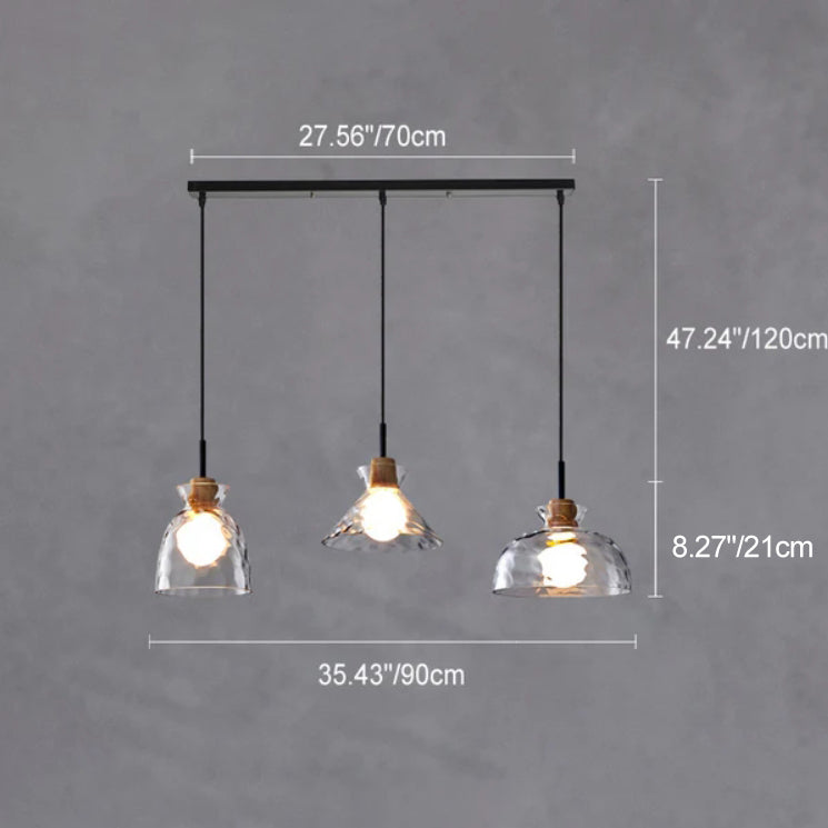 Luminara | Elegant Clear Rippled Glass Modern Pendant Light 8