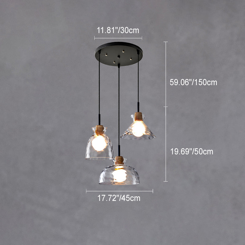 Luminara | Elegant Clear Rippled Glass Modern Pendant Light 9