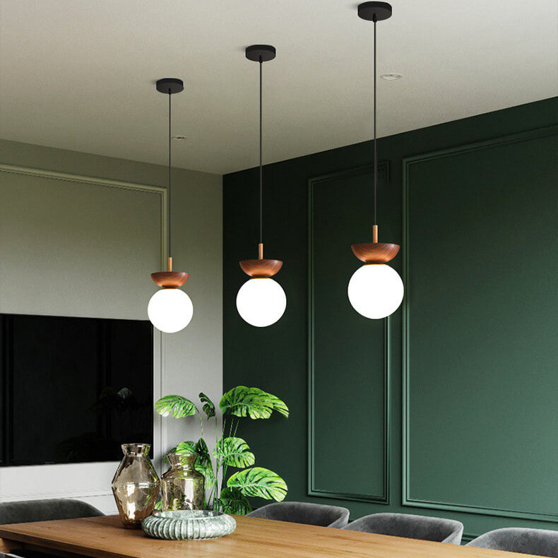Luminara | Elegant Minimalist Glass Semi-Flush Mount Pendant Light 8