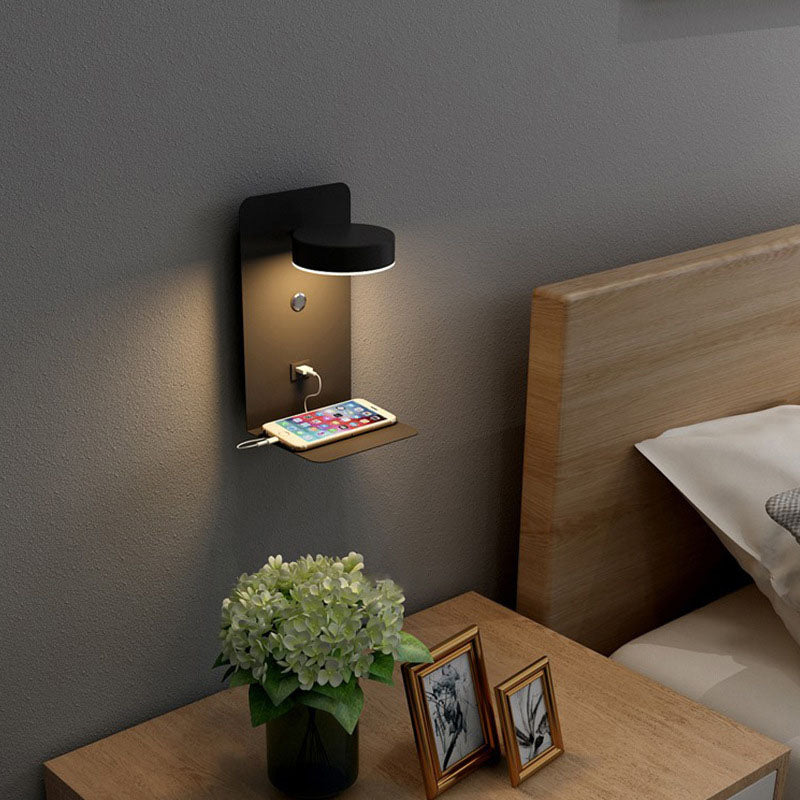 Luminara | Sleek Modern Iron USB Rechargeable Wall Sconce Lamp 0