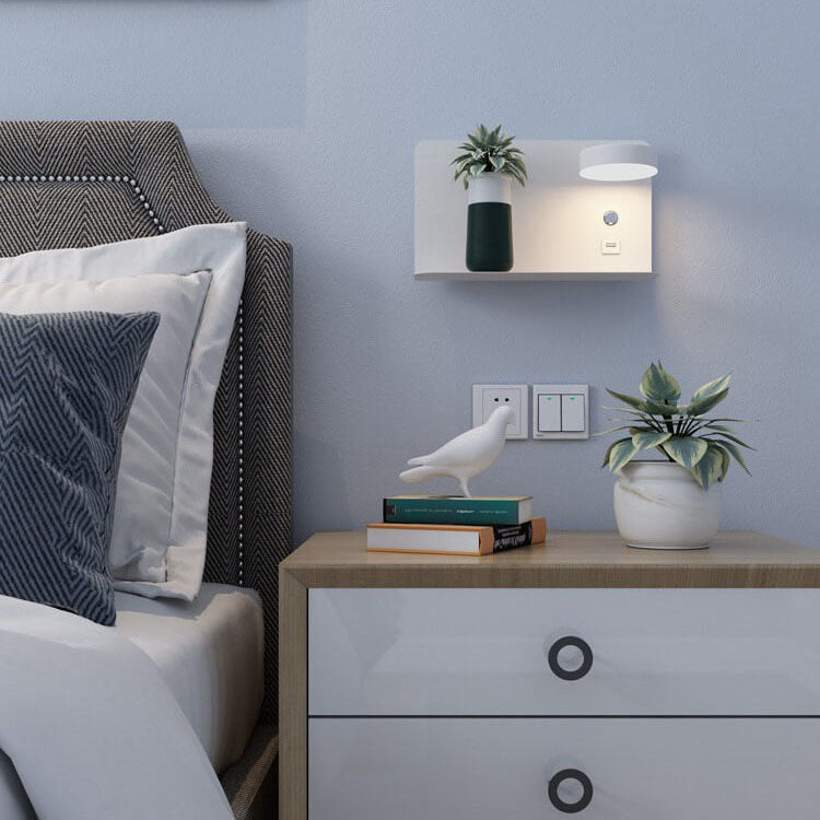 Luminara | Sleek Modern Iron USB Rechargeable Wall Sconce Lamp 6