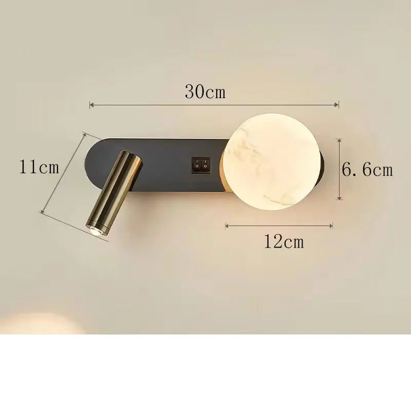 LunarBeam Dual Wall Light with Adjustable Spotlight | Modern Nordic Design for Versatile Illumination 0
