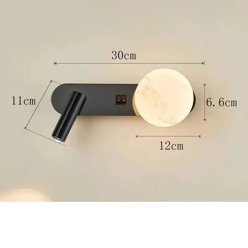 LunarBeam Dual Wall Light with Adjustable Spotlight | Modern Nordic Design for Versatile Illumination 6