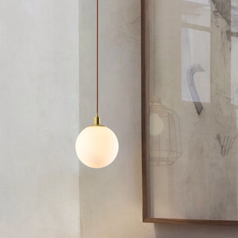 Lunara | Elegant Modern White Orb Pendant Light Fixture 0